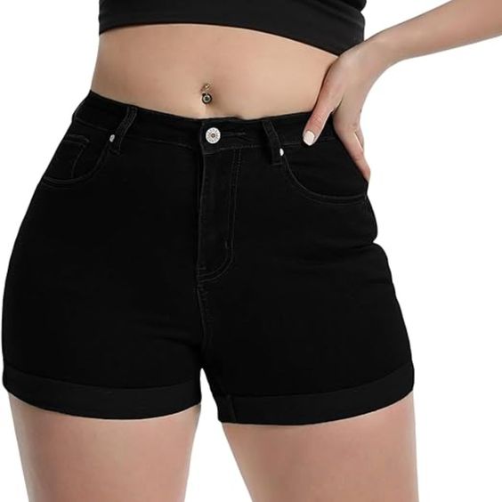 Rock the season in style with Black Jean Shorts for Women. Comfortable, versatile, and on-trend – perfect for casual outings or dressed up evenings. Elevate your summer wardrobe essentials now!