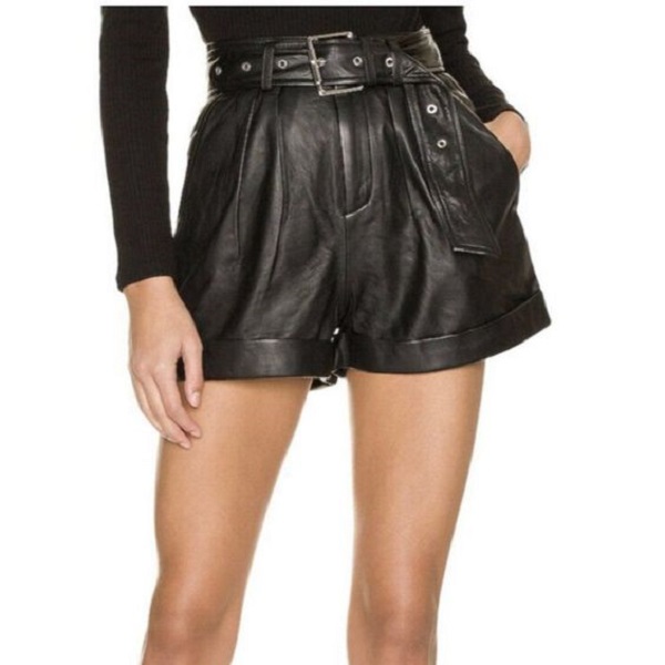 Style leather shorts with confidence