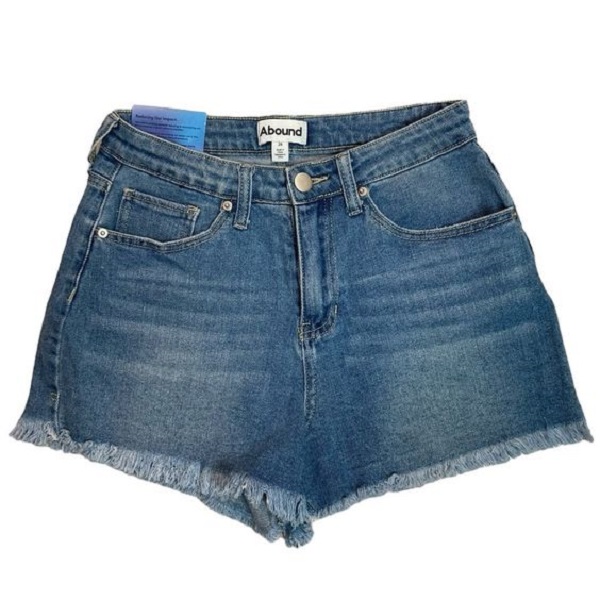 DIY denim shorts hem.