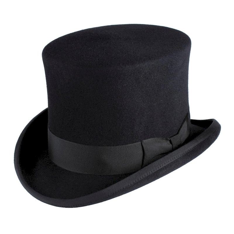 who wears a top hat